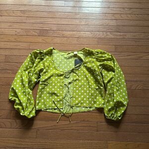 Levi's Green Floral Patterned Blouse Puff sleeves
